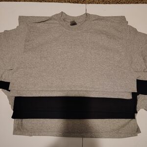 Lot Of 6 Blank Gildan Gray And Black DryBlend Crewneck T-Shirts Medium